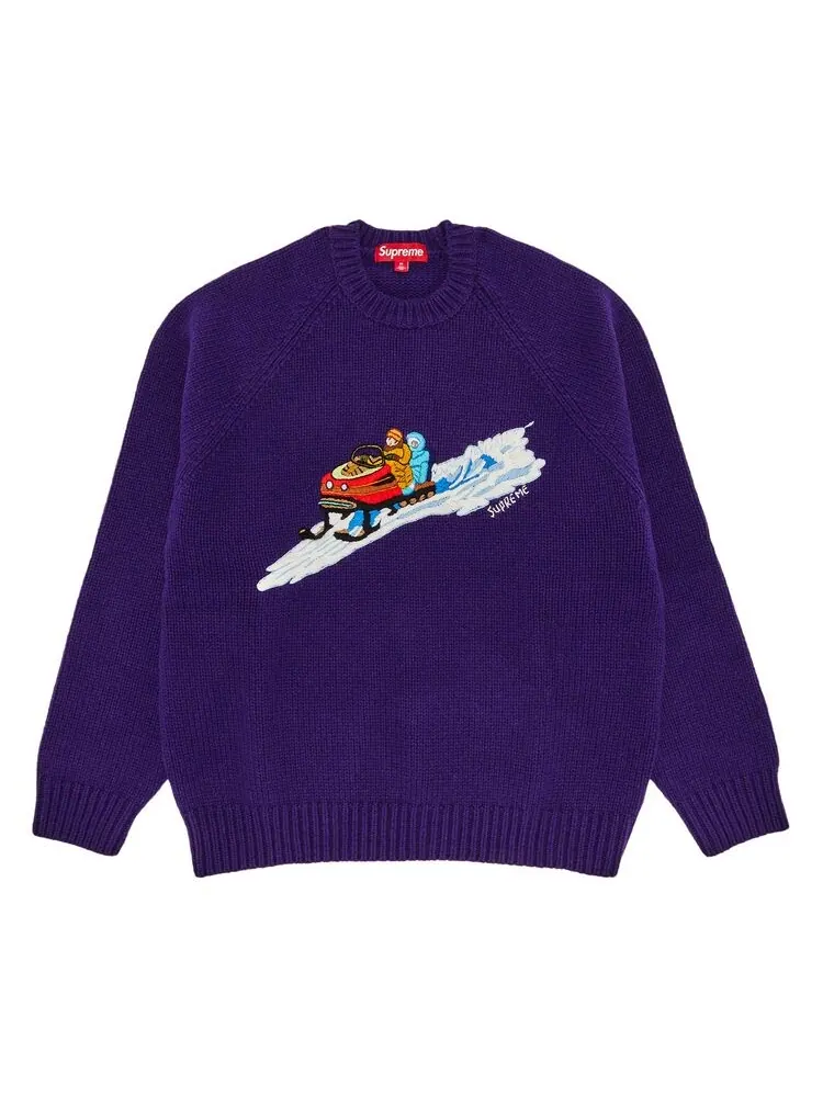 Свитер Supreme Snowmobile Sweater Purple — изображение 1 из 3, фиолетовый