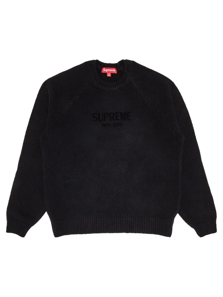 Свитер Supreme Flocked Logo Sweater — изображение 1 из 2, черный