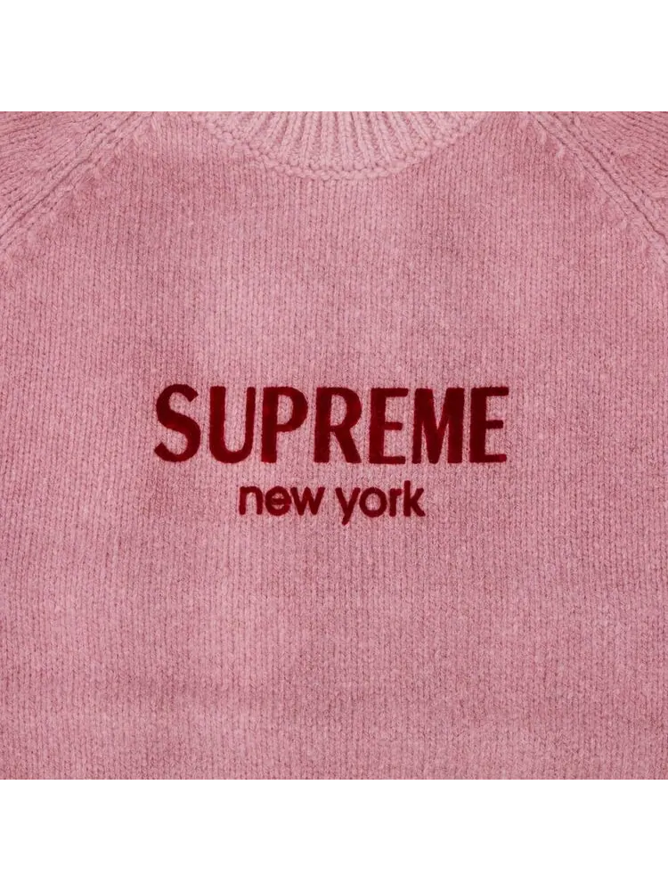 Свитер Supreme Flocked Logo Sweater Pink — изображение 2 из 2, розовый
