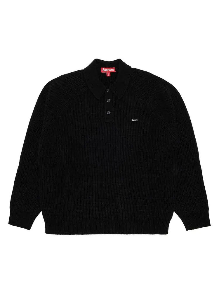 Свитер Supreme Small Box Polo Sweater — изображение 1 из 3, черный