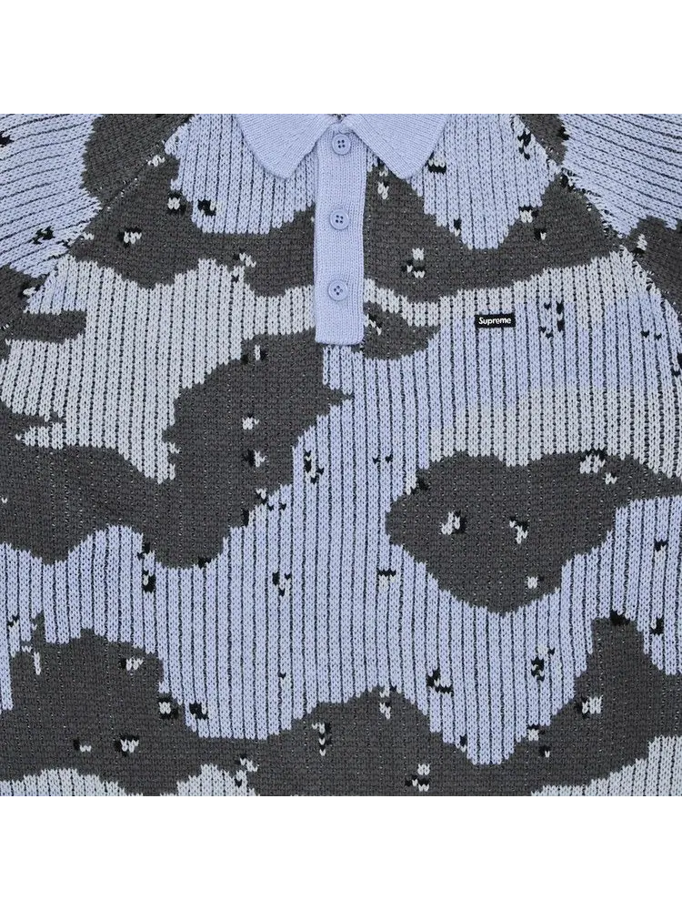 Свитер Supreme Small Box Polo Sweater — изображение 3 из 3, синий