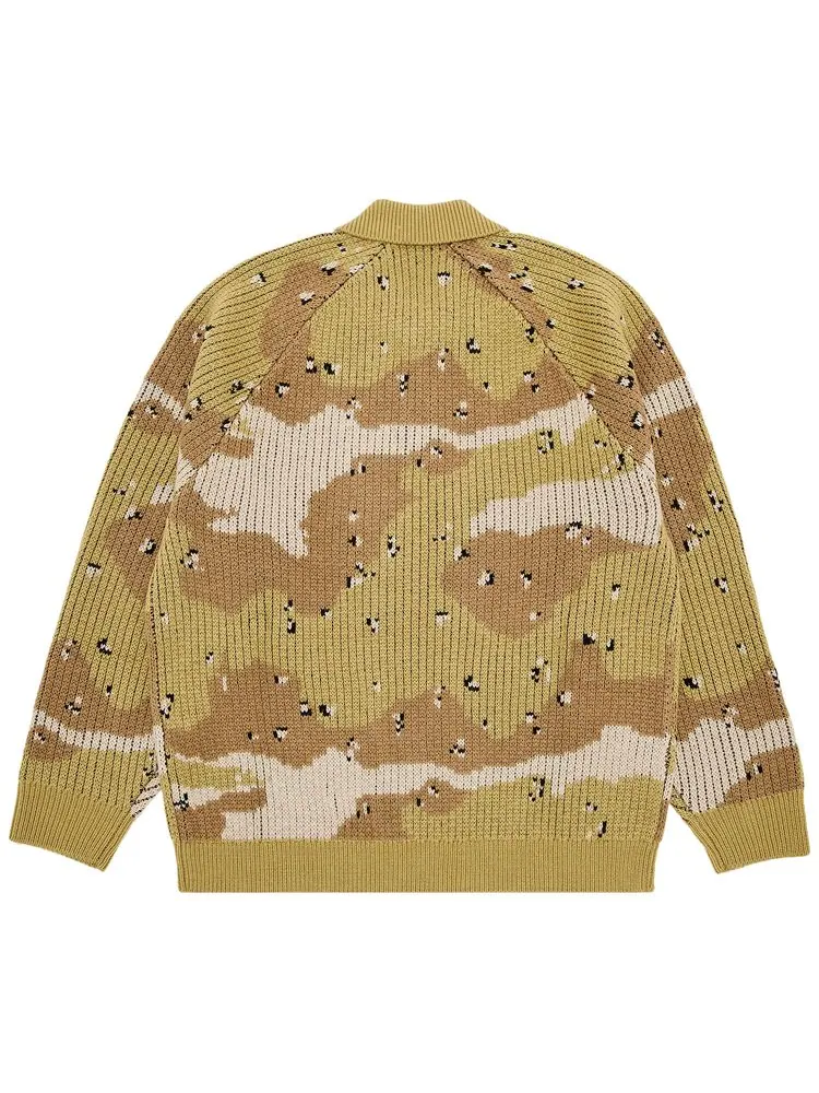 Свитер Supreme Small Box Polo Sweater 'Desert Camo' — изображение 2 из 3, загар