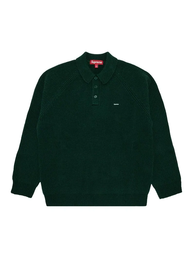 Поло Supreme Small Box Polo Sweater 'Green' — изображение 1 из 3, зеленый
