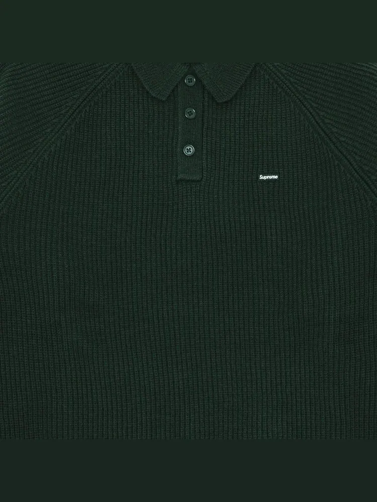 Поло Supreme Small Box Polo Sweater 'Green' — изображение 3 из 3, зеленый