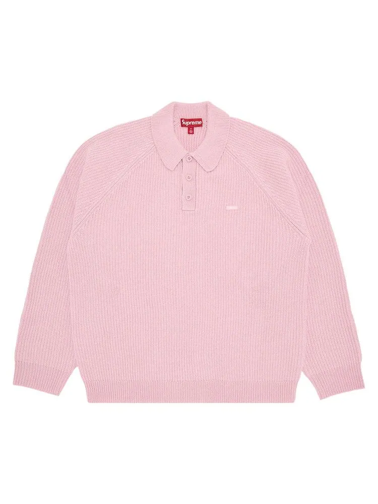 Свитер Supreme Small Box Polo Sweater — изображение 1 из 3, розовый