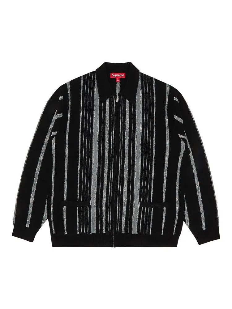 Кардиган Supreme Speckle Stripe Zip Up Cardigan — изображение 1 из 3, черный