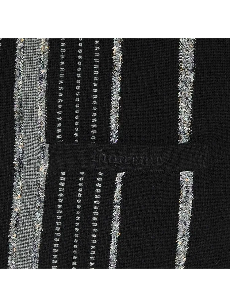 Кардиган Supreme Speckle Stripe Zip Up Cardigan — изображение 3 из 3, черный