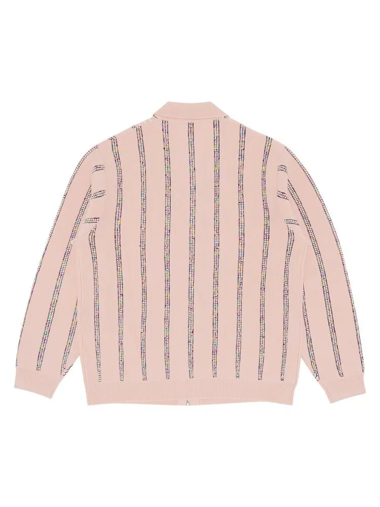 Кардиган Supreme Speckle Stripe Zip Up Cardigan Pink — изображение 2 из 3, розовый