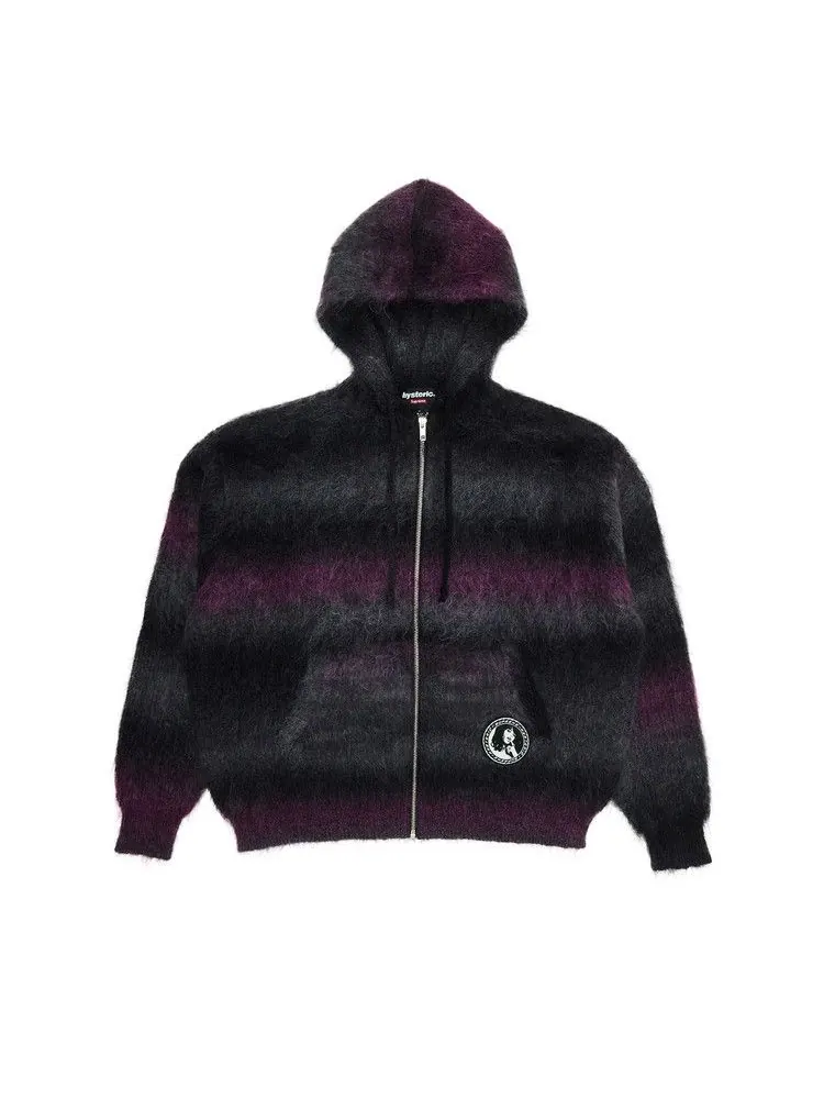 Толстовка Supreme x HYSTERIC GLAMOUR Mohair Zip Up Hooded Sweatshirt — изображение 1 из 3, черный