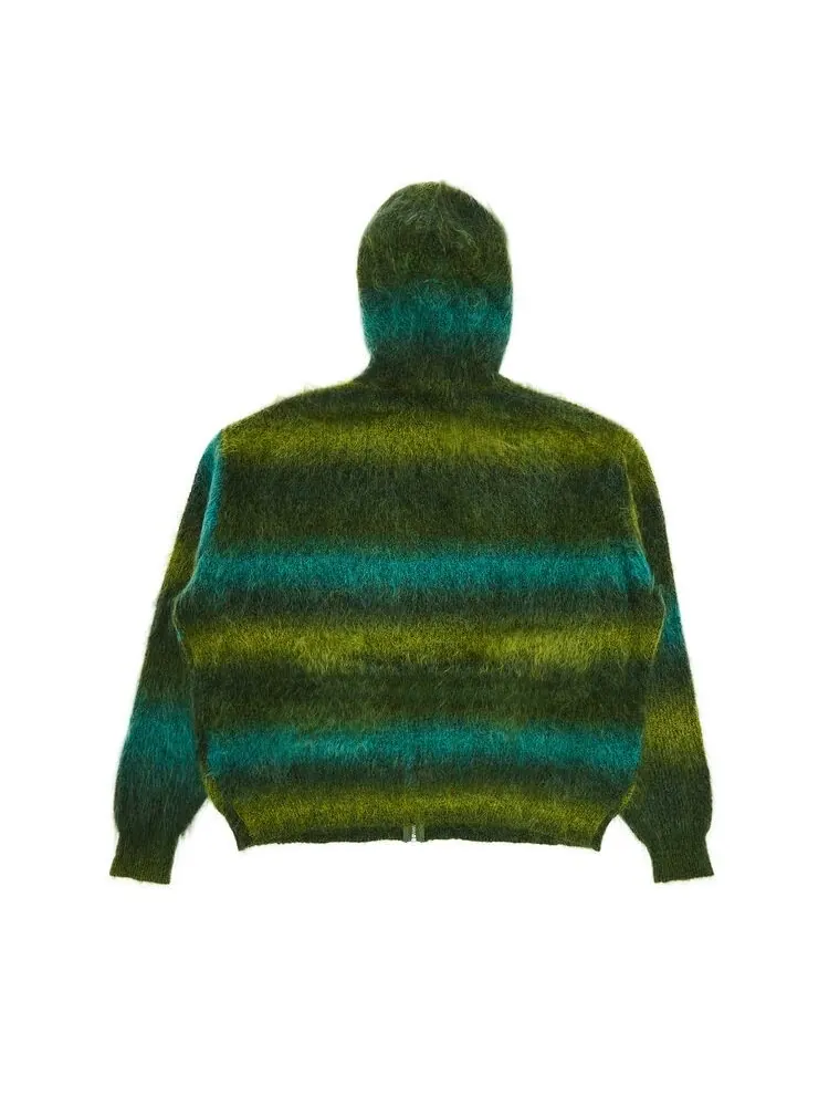 Толстовка Supreme x HYSTERIC GLAMOUR Mohair Zip Up Hooded Sweatshirt Olive — изображение 2 из 3, оливковый
