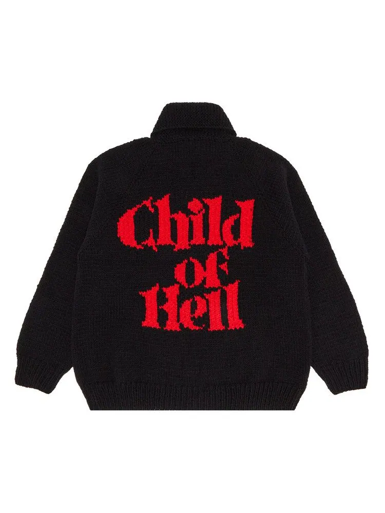 Свитер Supreme Child Of Hell Cowichan Sweater 'Black' — изображение 2 из 3, черный