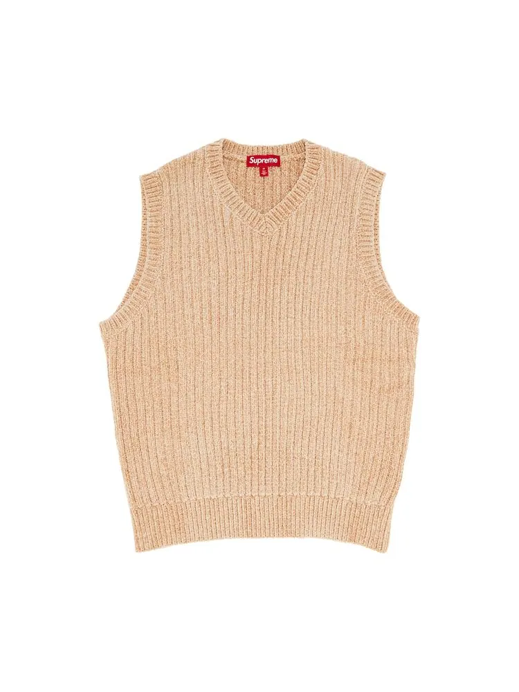 Свитер Supreme Chenille Sweater Vest Beige — изображение 1 из 3, бежевый