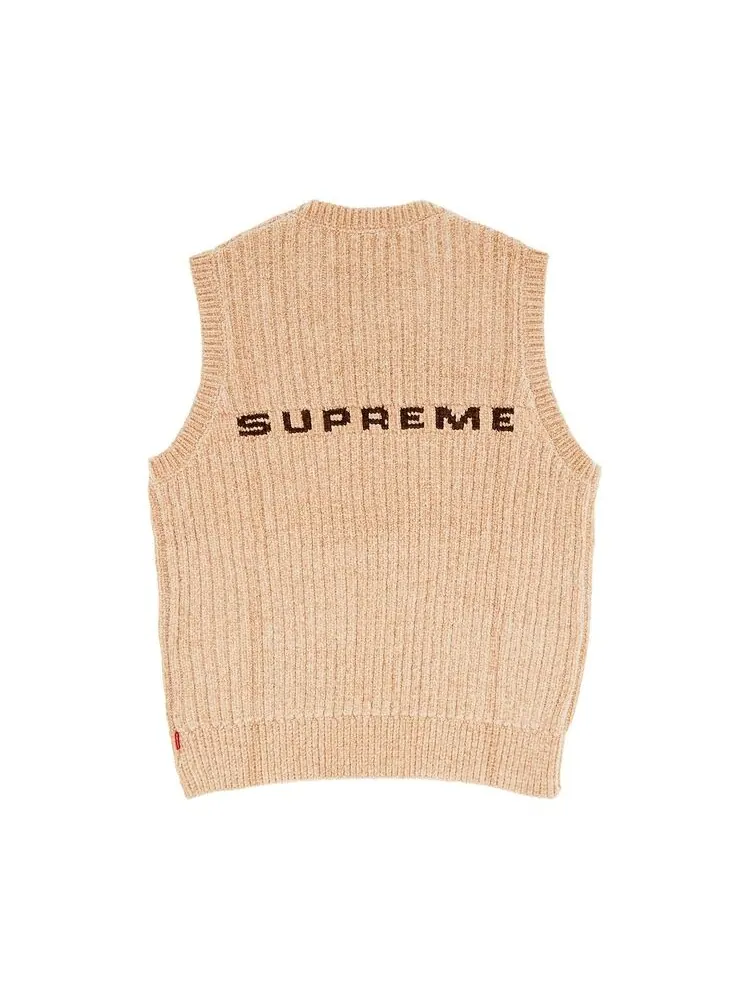 Свитер Supreme Chenille Sweater Vest Beige — изображение 2 из 3, бежевый