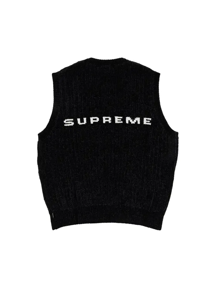 Жилет Supreme из синели — изображение 2 из 3, черный