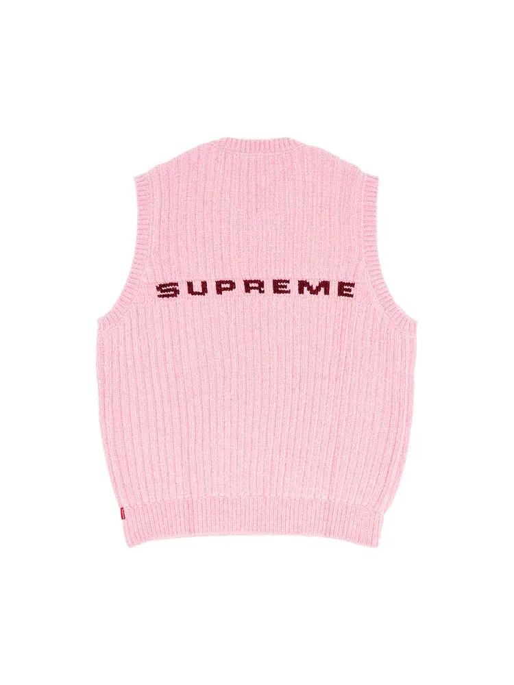 Свитер Supreme Chenille Sweater Vest — изображение 2 из 3, розовый