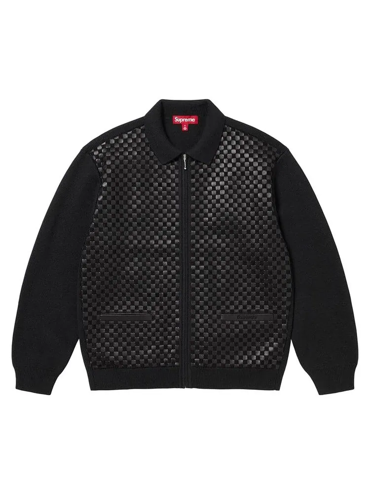 Кардиган Supreme Woven Leather Zip Up Cardigan — изображение 1 из 1, черный