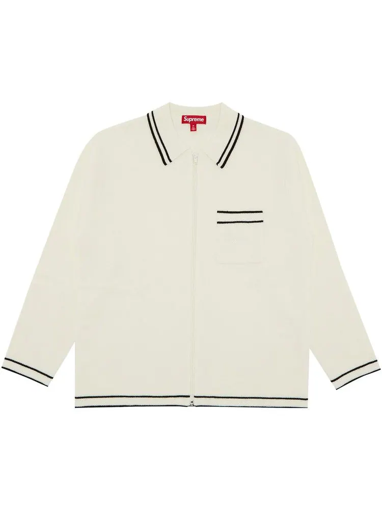 Свитер Supreme Zip Up Polo Sweater — изображение 1 из 3, белый