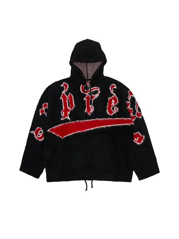 Свитер Supreme Accent Brushed Zip Up Hooded Sweater — изображение 1 из 3, черный