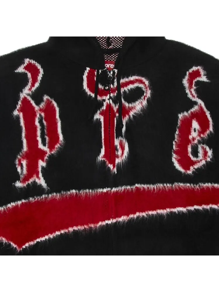 Свитер Supreme Accent Brushed Zip Up Hooded Sweater — изображение 3 из 3, черный