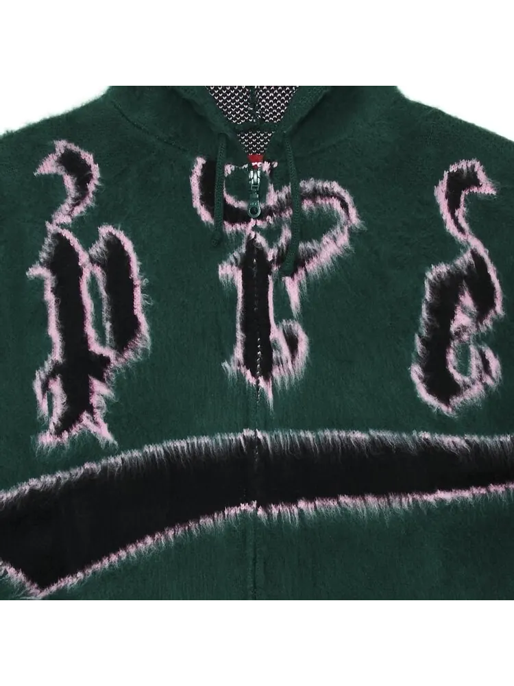 Свитер Supreme Accent Brushed Zip Up Hooded Sweater — изображение 3 из 3, зеленый