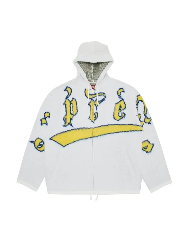 Свитер Supreme Accent Brushed Zip Up Hooded Sweater — изображение 1 из 3, белый
