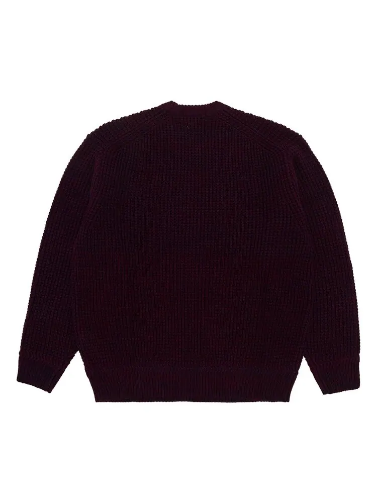 Свитер Supreme Waffle Small Box Sweater — изображение 2 из 3, бордовый