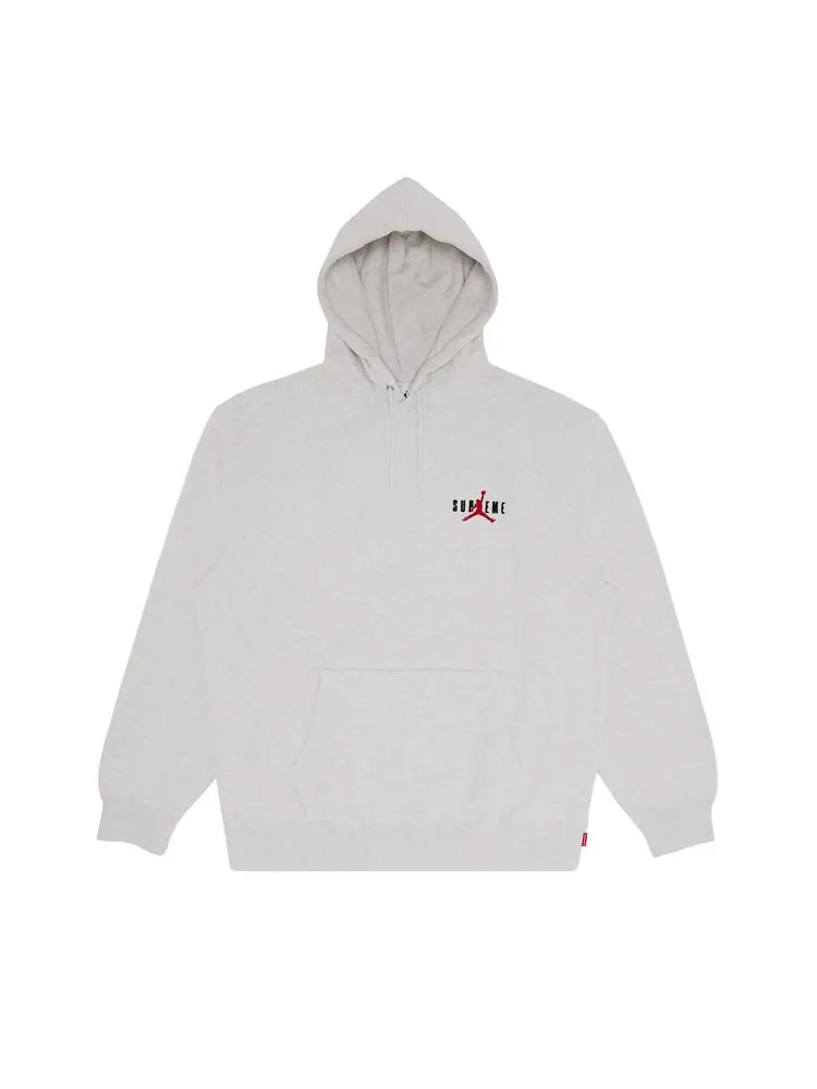 Толстовка Supreme x Jordan Hooded Sweatshirt Ash Grey — изображение 1 из 3, серый