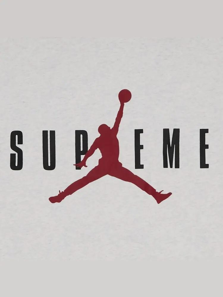 Толстовка Supreme x Jordan Hooded Sweatshirt Ash Grey — изображение 3 из 3, серый