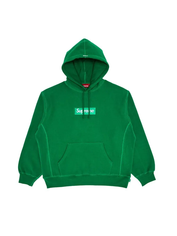 Толстовка Supreme Box Logo Hooded Sweatshirt Green — изображение 1 из 2, зеленый