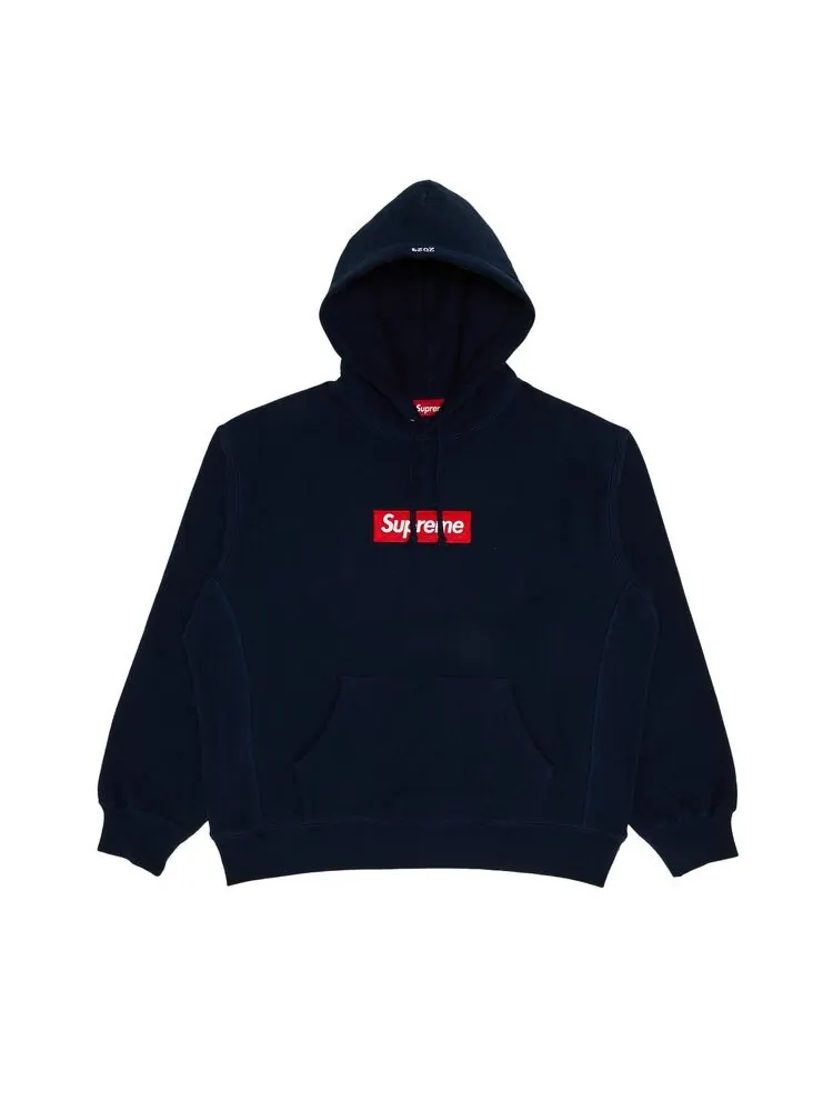 Толстовка Supreme Box Logo Hooded Sweatshirt Navy — изображение 1 из 2, темно-синий