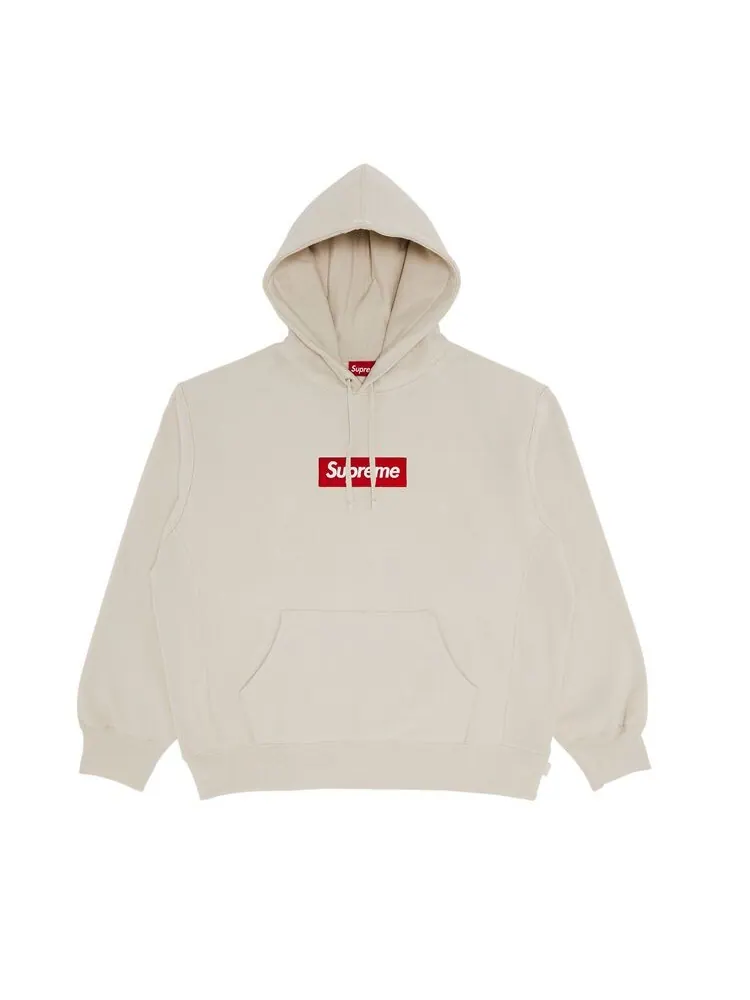 Толстовка Supreme Box Logo Hooded Sweatshirt Stone — изображение 1 из 2, серый