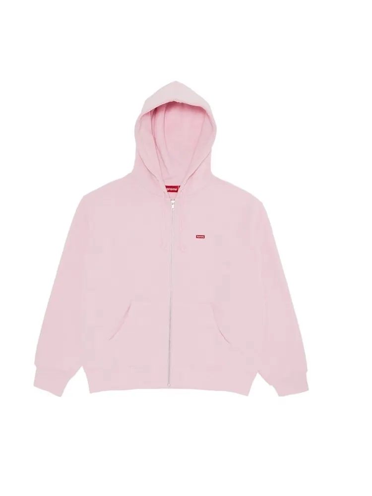 Толстовка Supreme Small Box Zip Up Hooded Sweatshirt — изображение 1 из 2, розовый