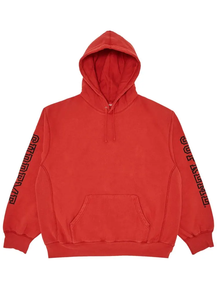 Толстовка Supreme Collegiate Sleeve Hooded Sweatshirt 'Burnt Red' — изображение 1 из 3, красный