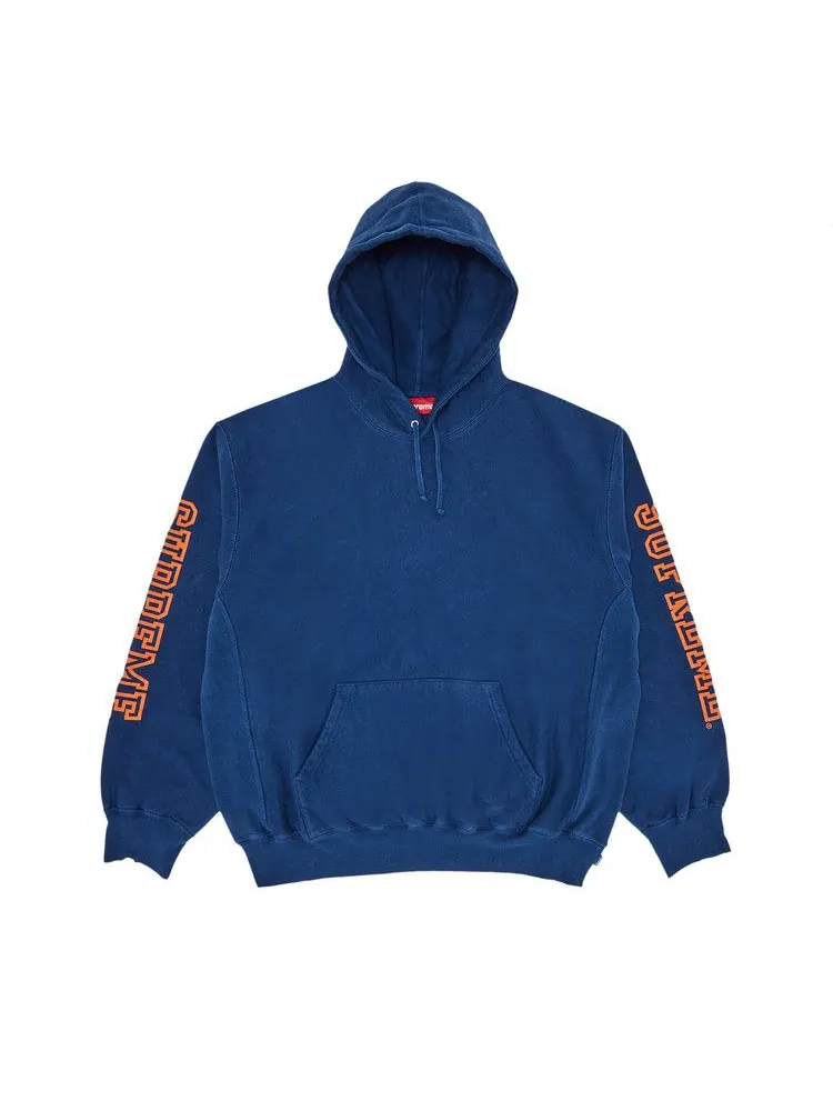 Толстовка Supreme Collegiate Sleeve Hooded Sweatshirt, Dark Royal — изображение 1 из 3, синий