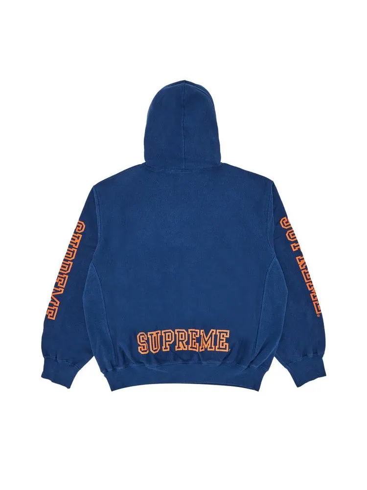 Толстовка Supreme Collegiate Sleeve Hooded Sweatshirt, Dark Royal — изображение 2 из 3, синий