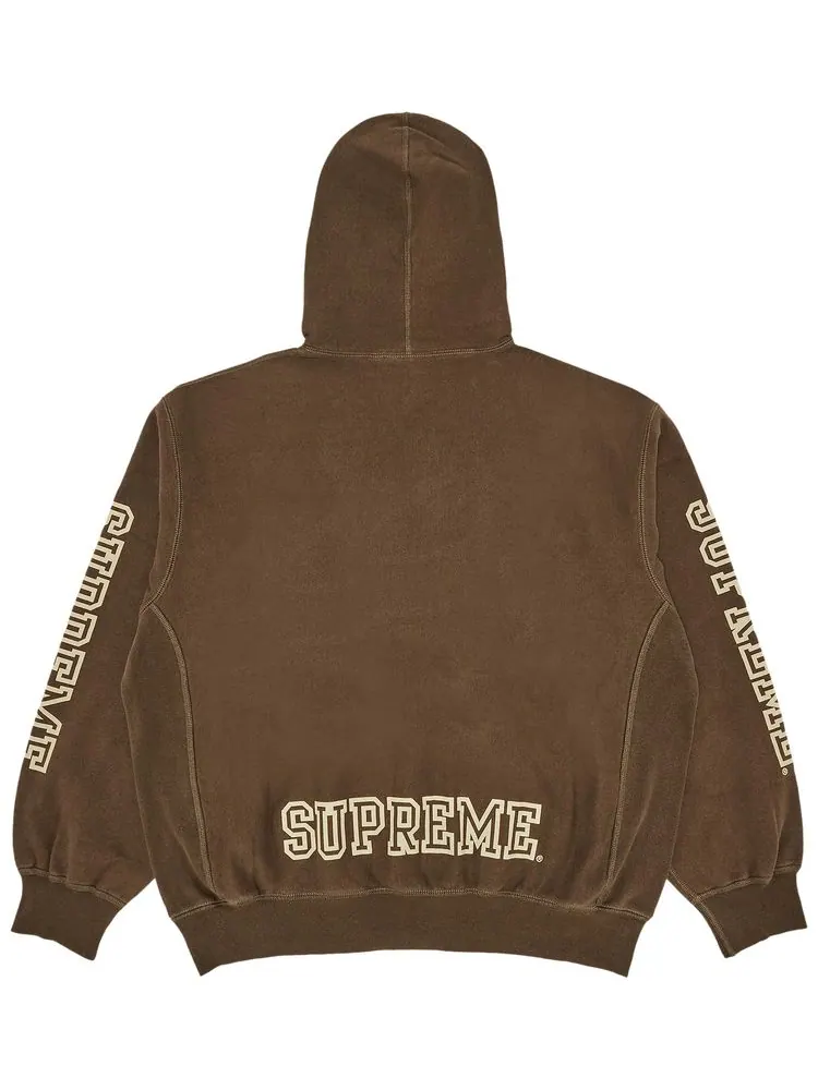 Толстовка Supreme Collegiate Sleeve Hooded Sweatshirt 'Olive Brown' — изображение 2 из 3, оливковый коричневый