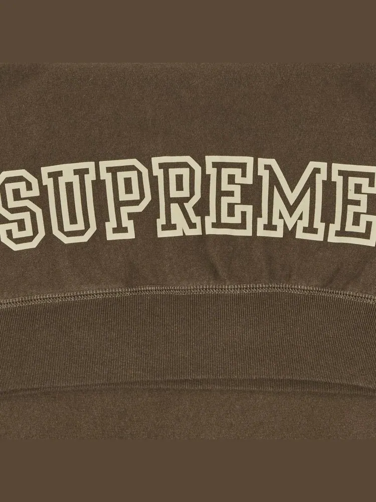 Толстовка Supreme Collegiate Sleeve Hooded Sweatshirt 'Olive Brown' — изображение 3 из 3, оливковый коричневый