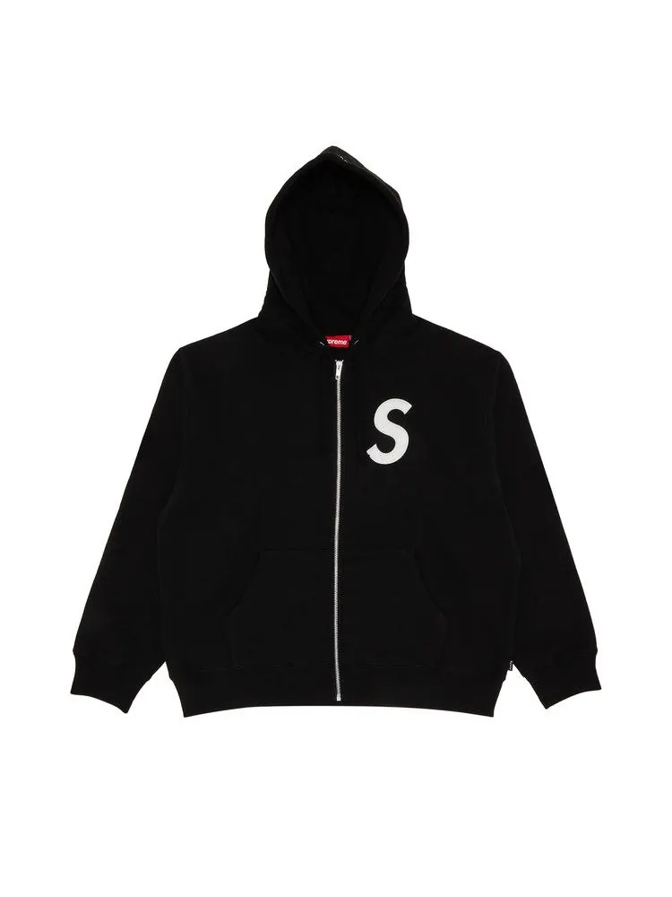 Толстовка Supreme S Logo Zip Up Hooded Sweatshirt — изображение 1 из 2, черный