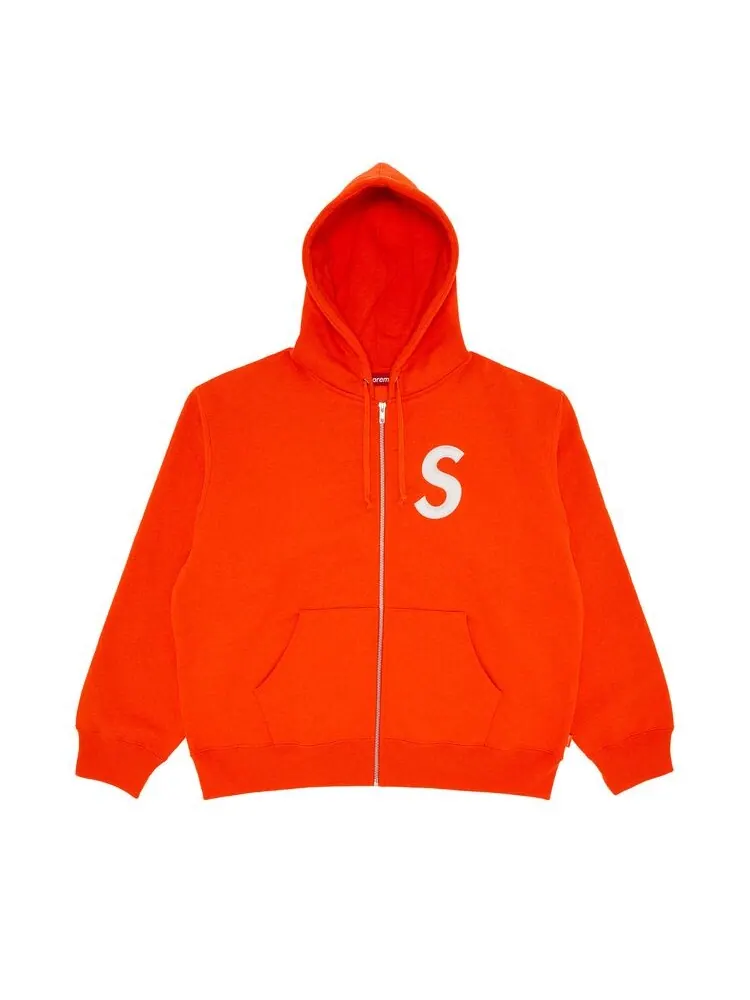 Толстовка Supreme S Logo Zip Up Hooded Sweatshirt Bright Orange — изображение 1 из 2, яркий оранжевый