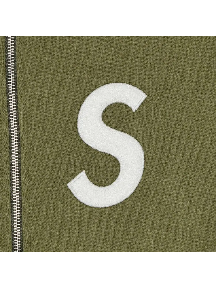 Толстовка Supreme S Logo Zip Up Hooded Sweatshirt — изображение 2 из 2, светлый оливковый