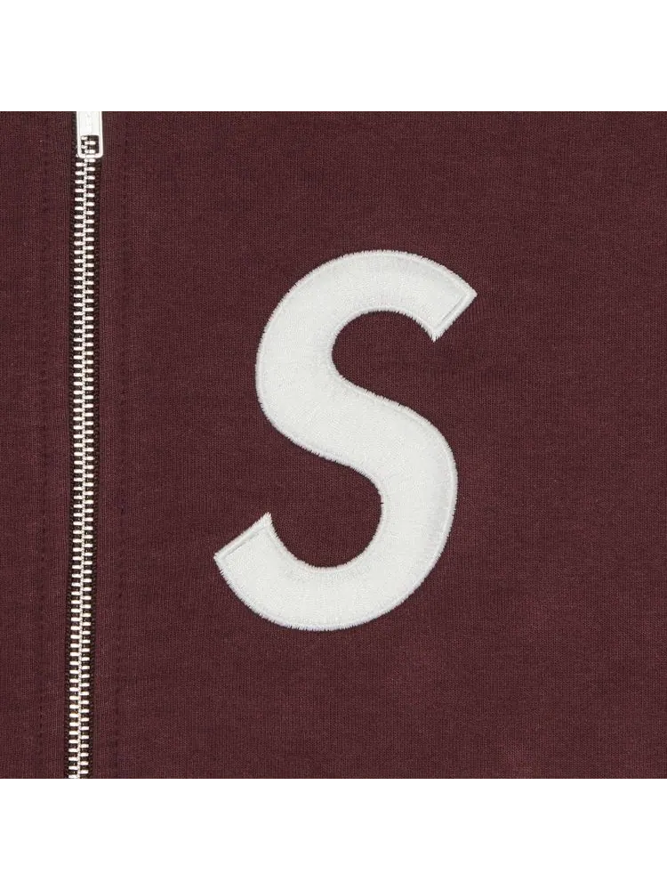 Толстовка Supreme S Logo Zip Up Hooded Sweatshirt 'Maroon' — изображение 2 из 2, коричневый
