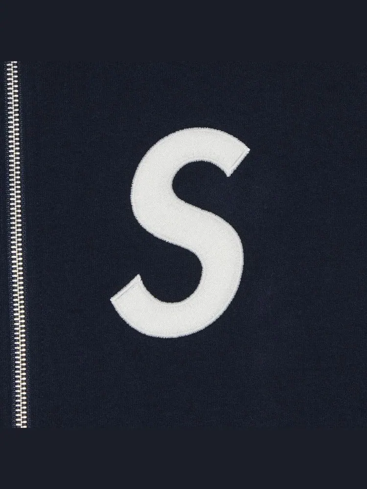 Толстовка Supreme S Logo Zip Up Hooded Sweatshirt — изображение 2 из 2, темно-синий