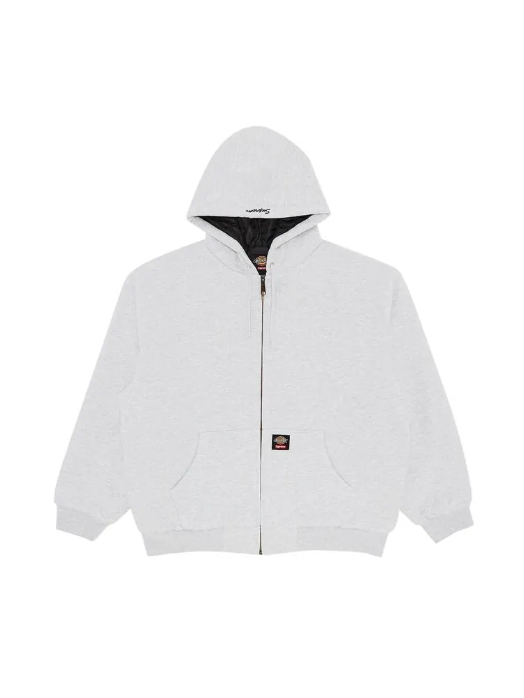 Толстовка Supreme x Dickies Quilted Lined Zip Up Hooded Sweatshirt Ash Grey — изображение 1 из 2, серый