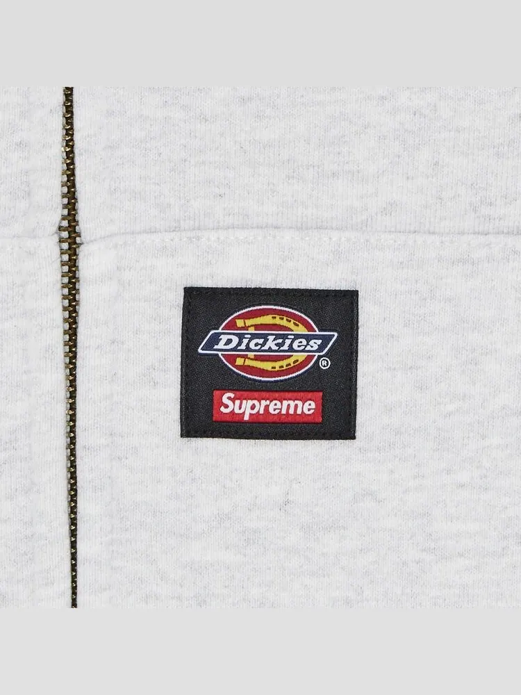Толстовка Supreme x Dickies Quilted Lined Zip Up Hooded Sweatshirt Ash Grey — изображение 2 из 2, серый
