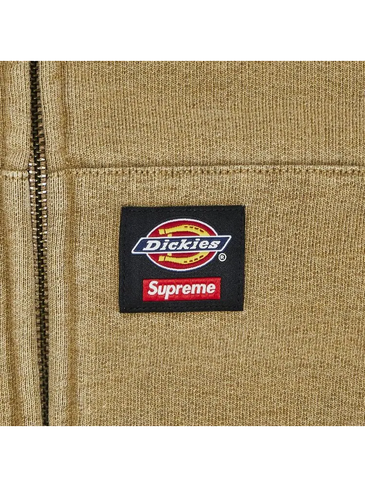 Толстовка Supreme x Dickies Quilted Lined Zip Up Hooded Sweatshirt Light Tan — изображение 2 из 2, светлый бежевый