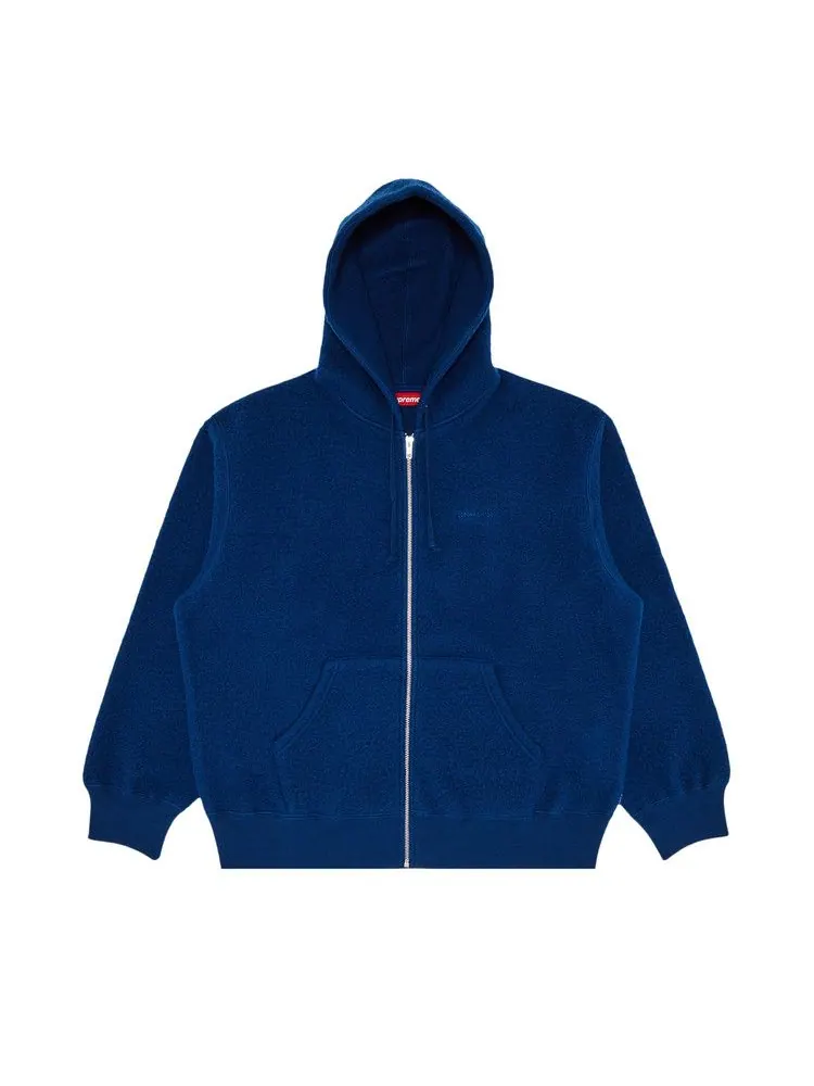 Толстовка Supreme Pilled Zip Up Hooded Sweatshirt, Dark Royal — изображение 1 из 2, синий