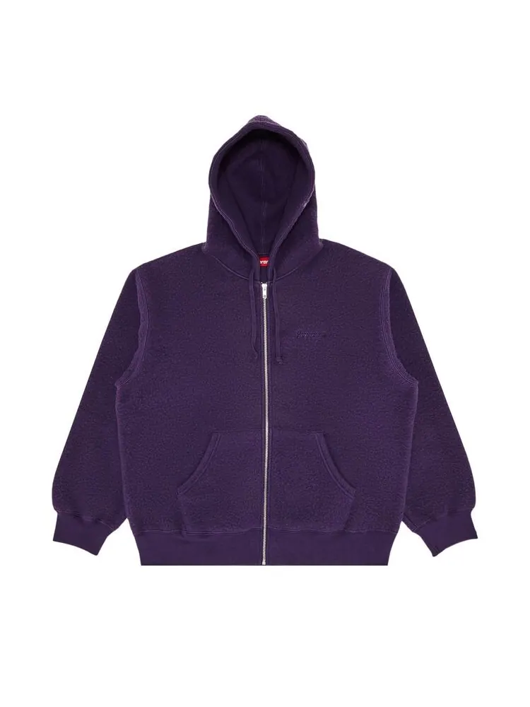 Толстовка Supreme Pilled Zip Up Hooded Sweatshirt Dusty Purple — изображение 1 из 2, фиолетовый