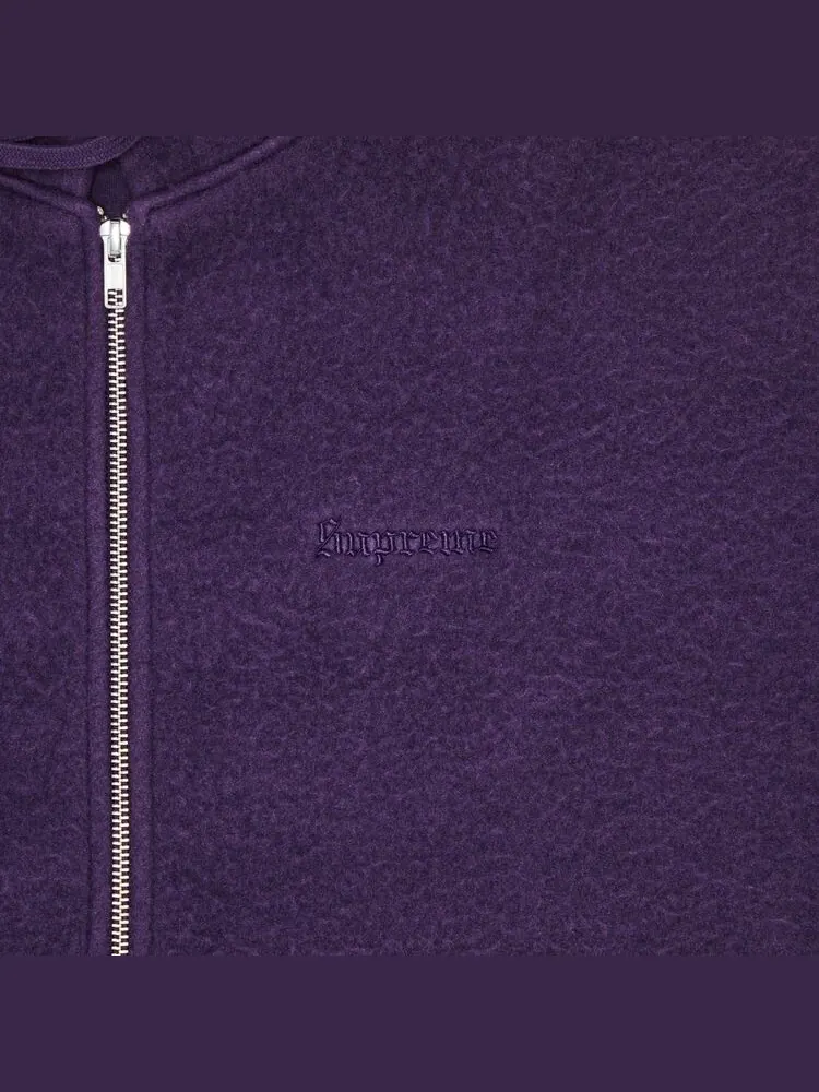 Толстовка Supreme Pilled Zip Up Hooded Sweatshirt Dusty Purple — изображение 2 из 2, фиолетовый