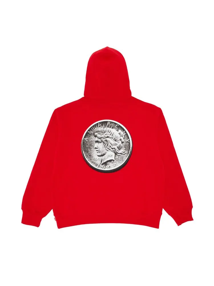 Толстовка Supreme Anarchy Hooded Sweatshirt 'Red' — изображение 2 из 3, красный