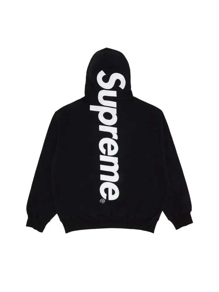 Толстовка Supreme Satin Appliqué Hooded Sweatshirt — изображение 2 из 3, черный